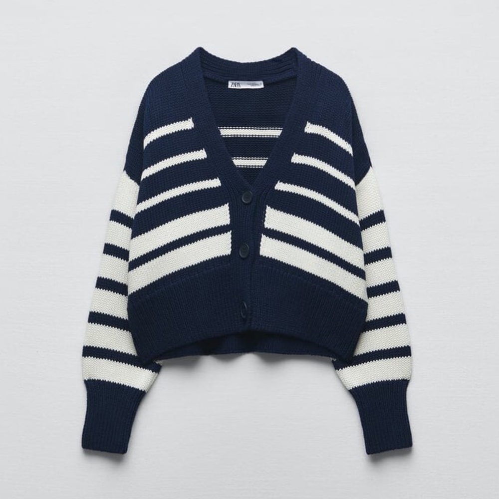 NWOT ZARA STRIPED KNIT CARDIGAN STRIPED - REF 6771/049